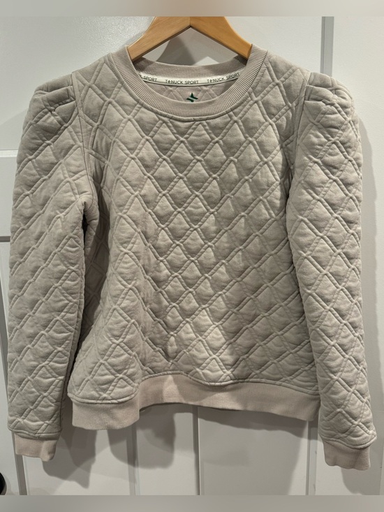 Tuckernuck Tops - NWOT TNuck Sport Sweatshirt Tan Puff Sleeve Campbell Pullover Sz S Tuckernuck